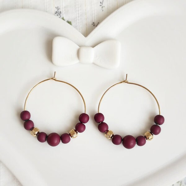 boucles d'oreilles créoles aubergine