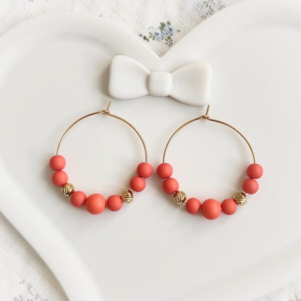 boucles d'oreilles créoles corail