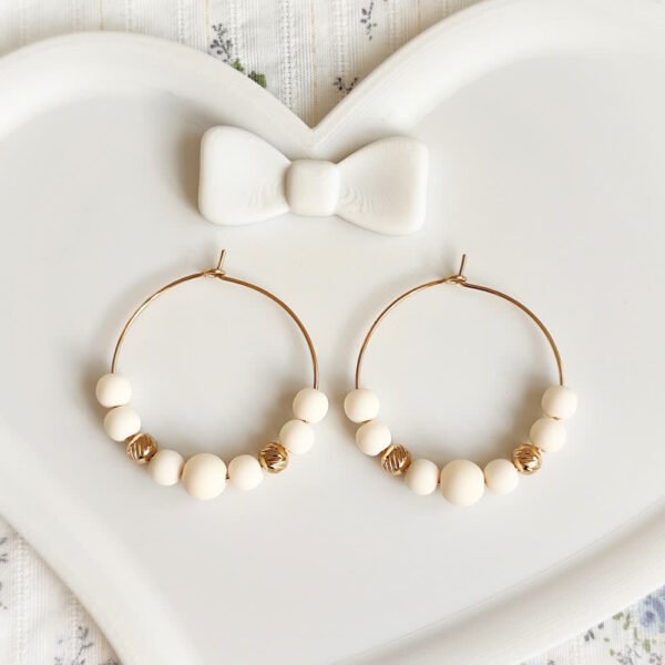 boucles d'oreilles créoles ivoire