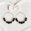 boucles d'oreilles créoles noires et doré