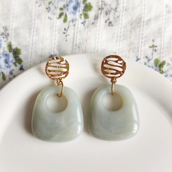 boucles d'oreilles vert sauge